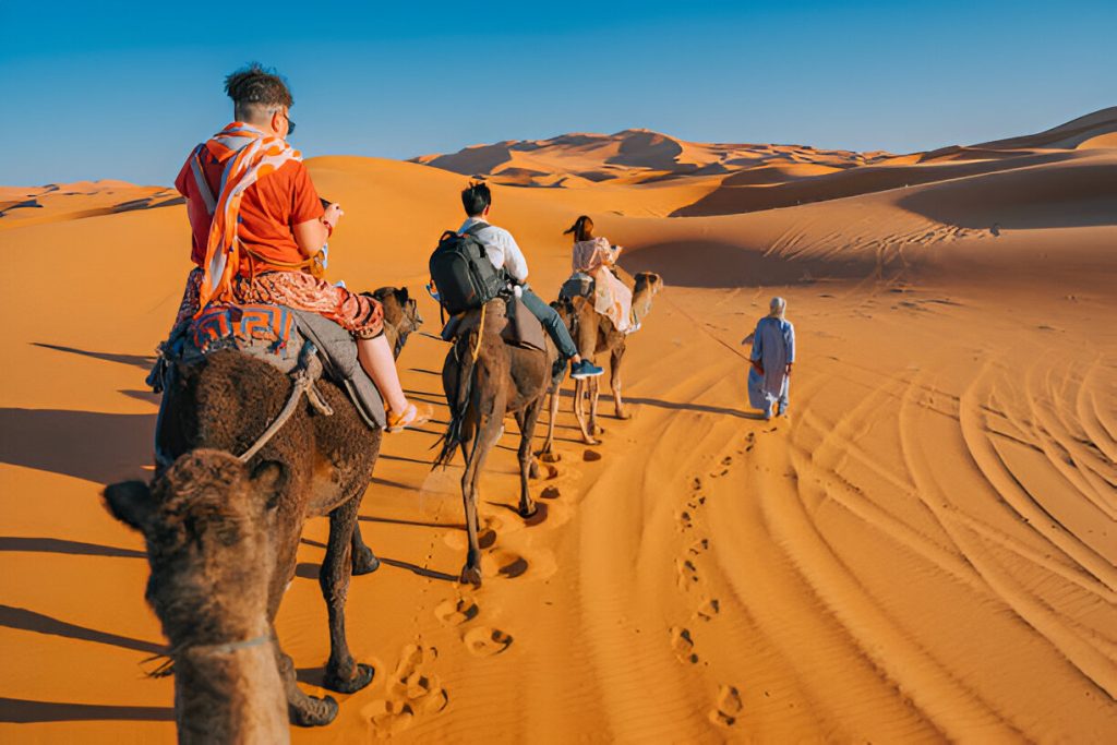 Camel ride in Moroccan desert